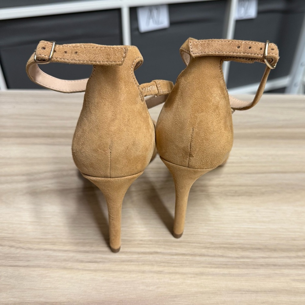 Naturalizer 27 Edit Abilyn Elegant Tan Strappy Suede Heels - Picture 5 of 8